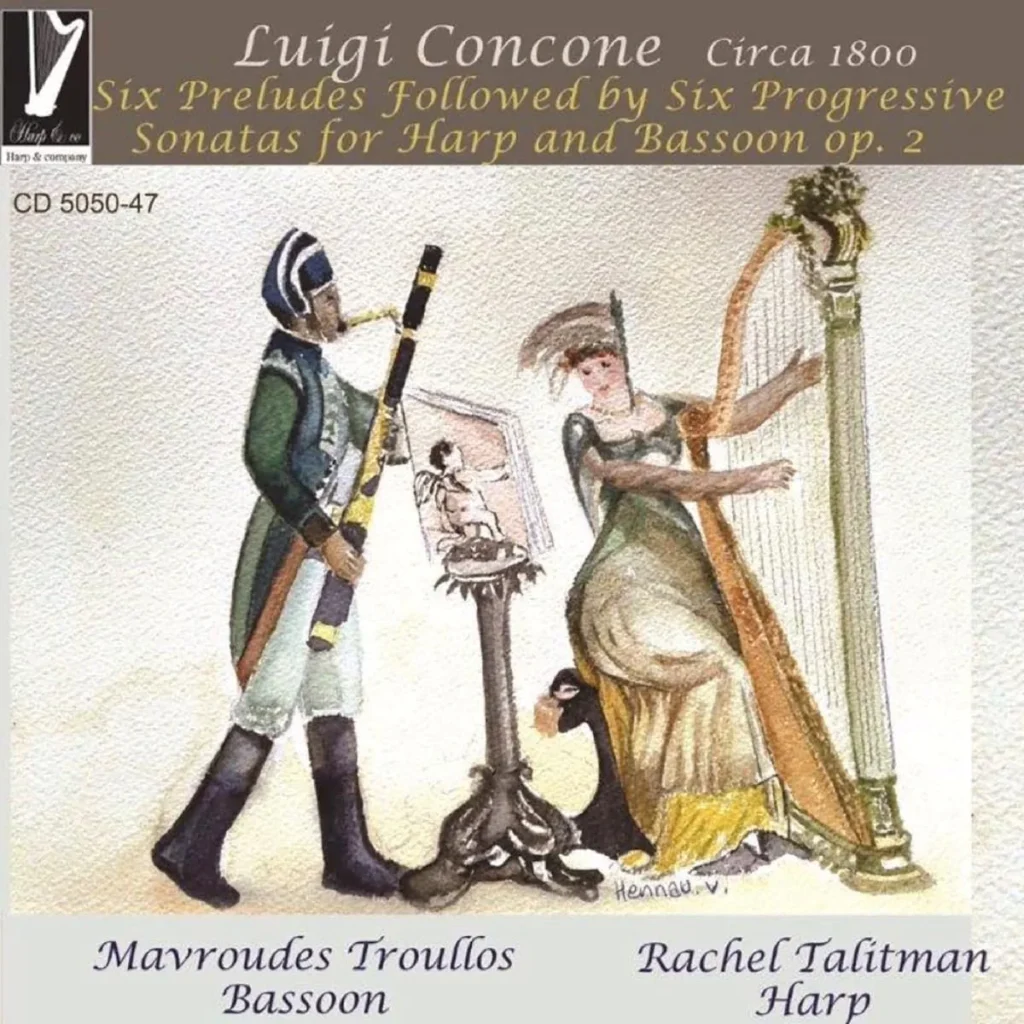 Concone Luigi- Six Preludes followed by Six Progressive Sonatas for Harp and Bassoon, Op.2 album cover